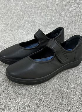 外贸妈妈鞋工作鞋百搭轻便真皮深口魔术贴单鞋大码女鞋 F4941好穿