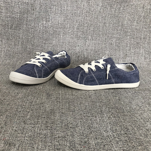 平跟套脚帆布鞋软底大码女鞋