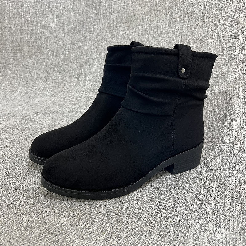 外贸秋冬薄棉侧拉链粗跟女短靴切尔西靴裸靴大码女鞋时装靴 F5041,女鞋,时装靴,淘宝优惠券,粉丝福利购,淘宝优惠卷