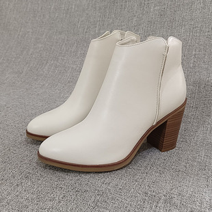靴 外贸百搭尖头时尚 切尔西靴时装 女鞋 F4680 粗跟女短靴大码