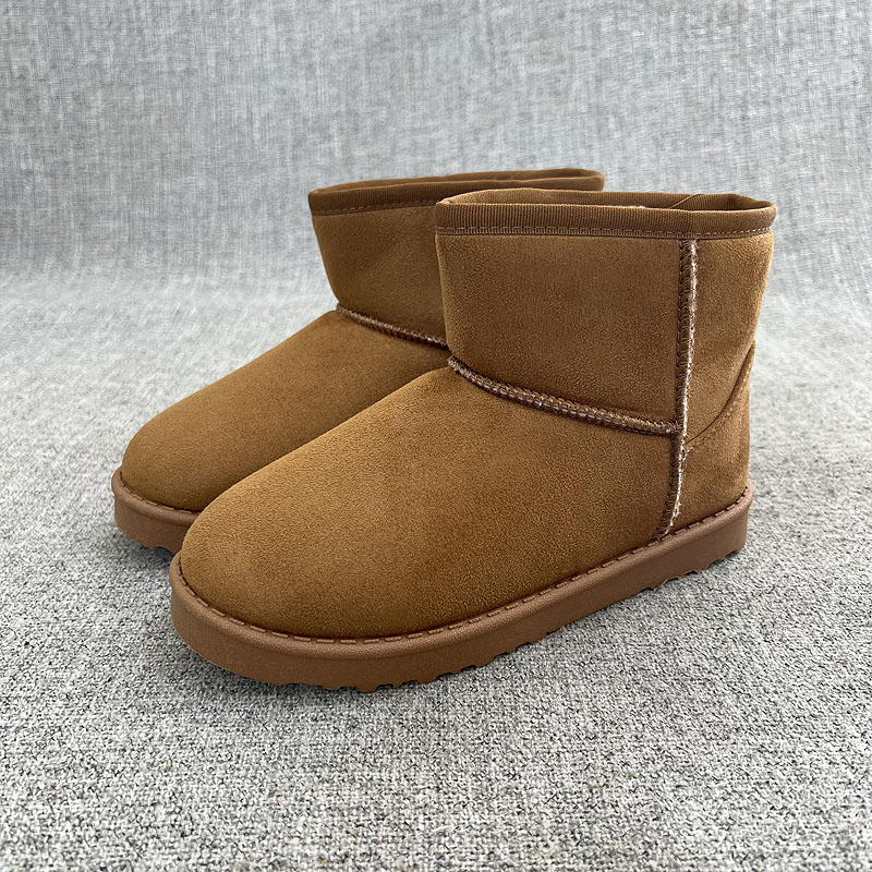 外贸冬季中大男女童厚绒保暖雪地靴童靴短靴棉鞋亲子靴女靴 F5046