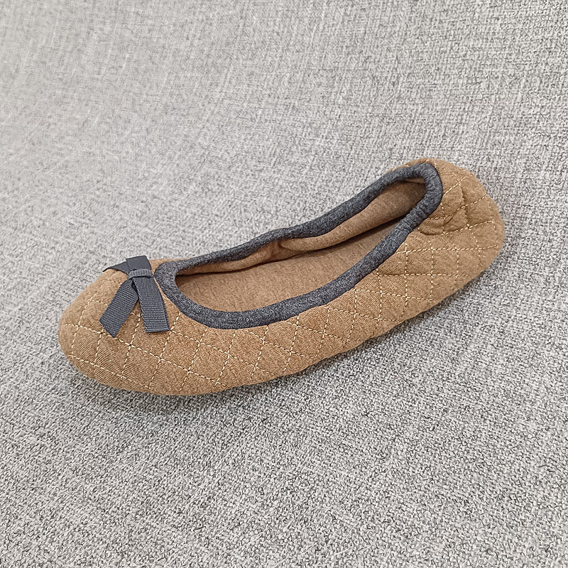 外贸冬季加棉软底地板踩屎感豆豆鞋室内单鞋大码女鞋 F4752 贼软