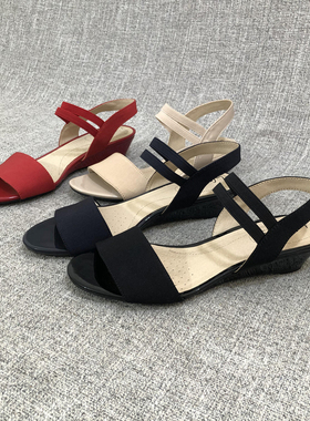 外贸欧洲站夏季女士坡跟百搭时装凉鞋大码女鞋 F3692瑕疵清仓