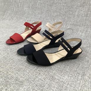 外贸欧洲站夏季女士坡跟百搭时装凉鞋大码女鞋 F3692瑕疵