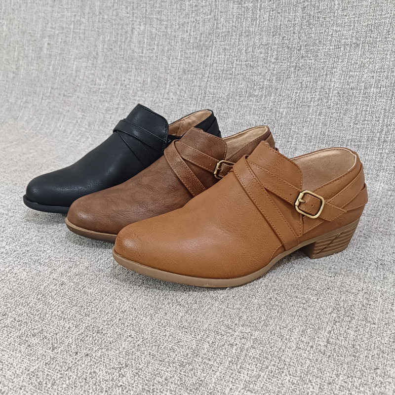 大码女鞋裸靴粗跟外贸欧美