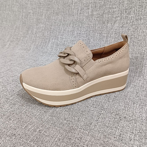 外贸瑕疵清仓四季款百搭休闲鞋一脚蹬松糕厚底大码女鞋单鞋 F4423