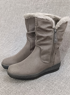 外贸休闲加绒保暖侧拉链女短靴大码时装靴女靴F3025瑕疵