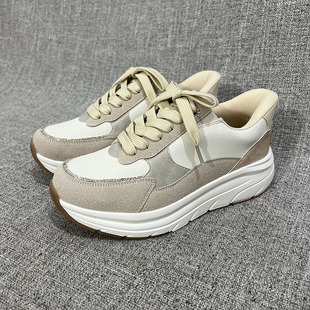 轻便款 运动鞋 舒适系带休闲鞋 女鞋 T4190 大码 外贸老爹休闲运动鞋