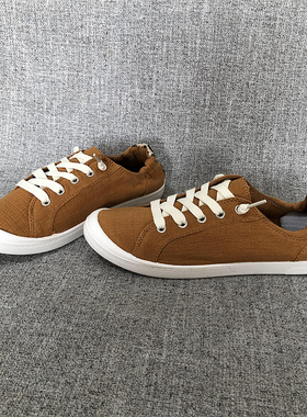 外贸原单新货记忆鞋垫平跟帆布鞋套脚懒人鞋软鞋垫大码女鞋F980