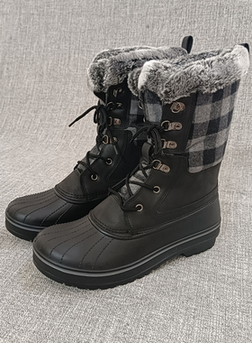 外贸加绒保暖雪地靴棉靴侧拉链短靴大码女靴女鞋F2848