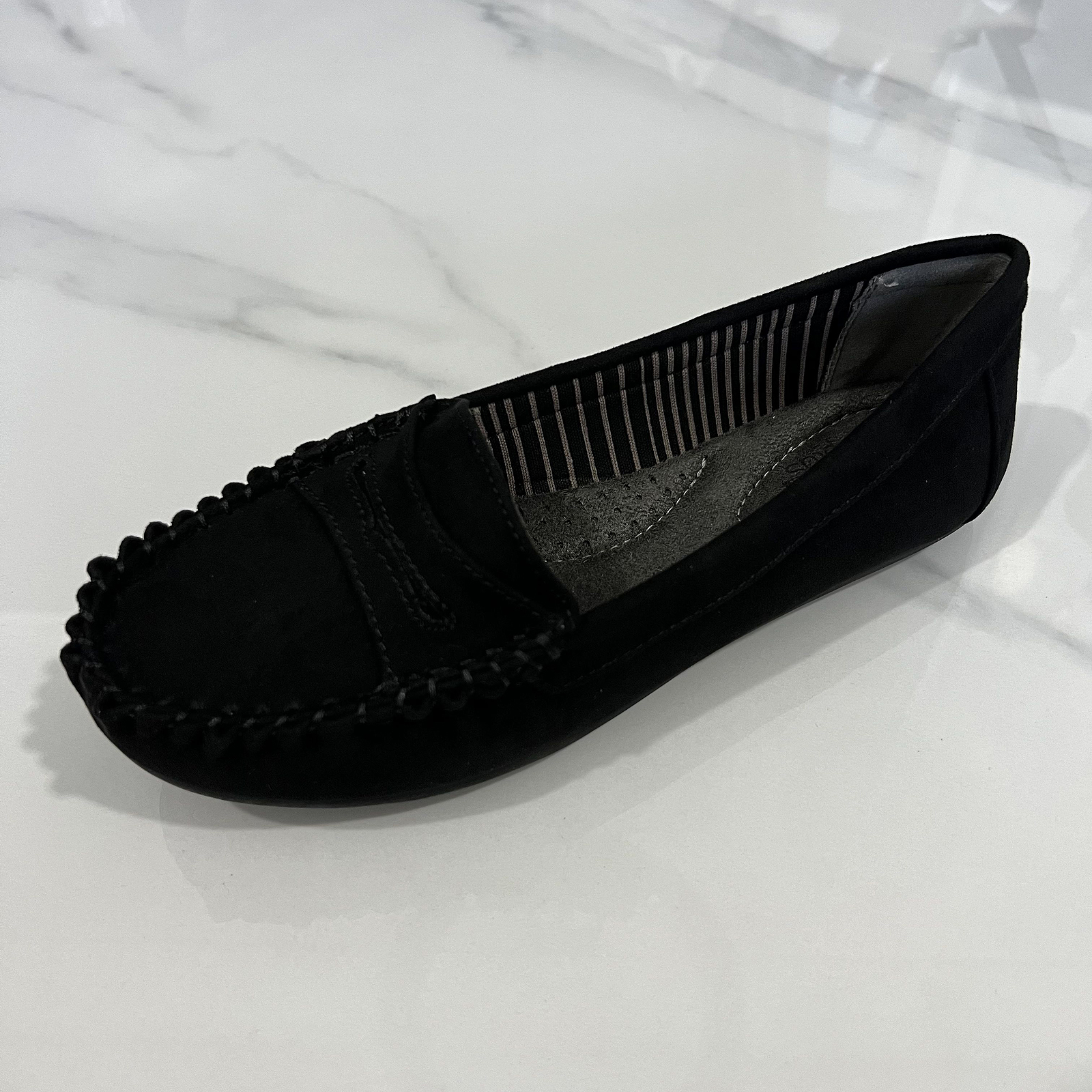 外贸原单舒适百搭平跟豆豆鞋春秋款单鞋防滑底欧美大码女鞋 T4308