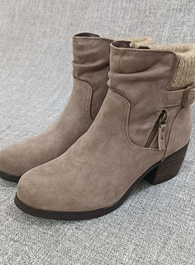 外贸欧洲站潮休闲粗跟女短靴大码女鞋马丁靴时装靴T2235 瑕疵清仓