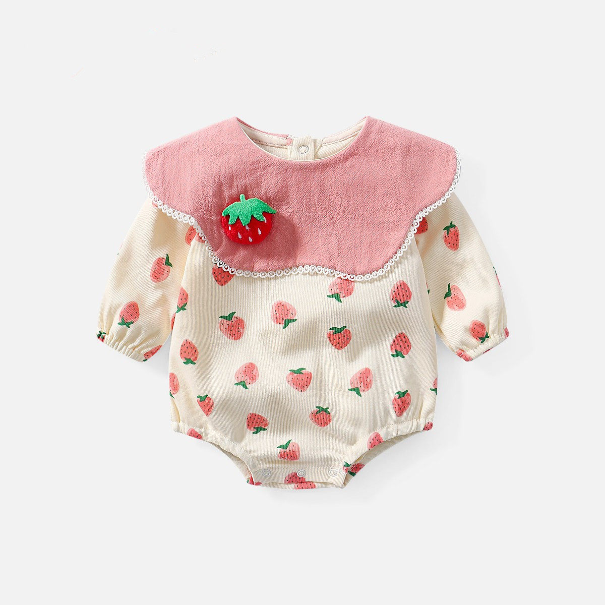 婴儿连体衣春装婴儿衣服超萌满月百天公主女宝宝包屁衣哈衣外出服