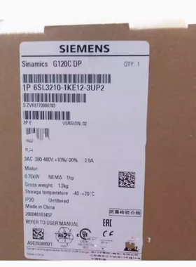 6SL3210-61KE14-3UP2G120C变频器1.5kW标1称功率SL3201K1E43U议价