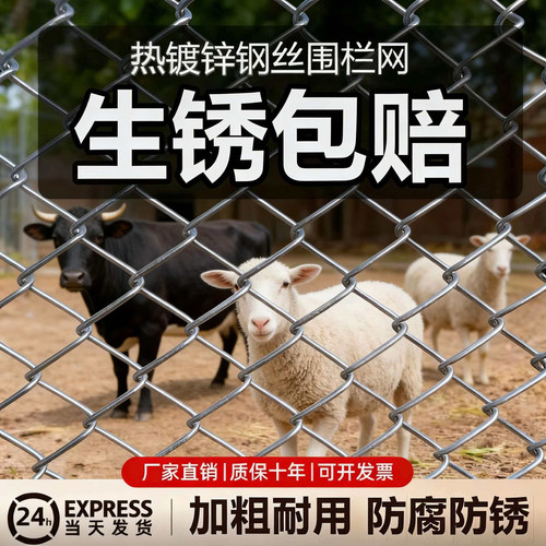 防锈镀锌铁丝网钢丝网户外围护栏网家用养殖牛羊拦鸡网菜园勾花网