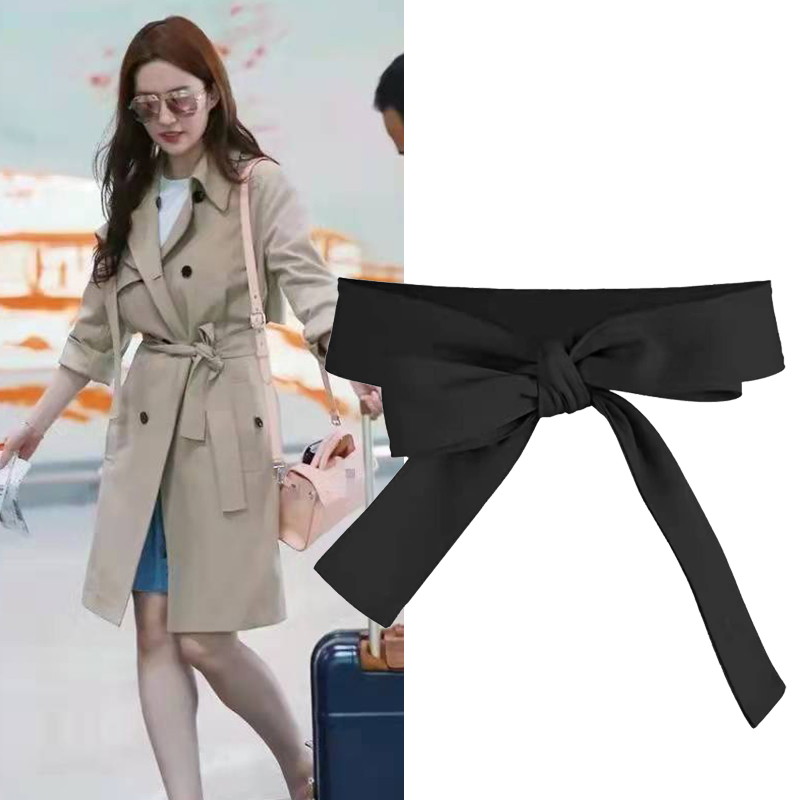 风衣腰带布条蝴蝶结简约