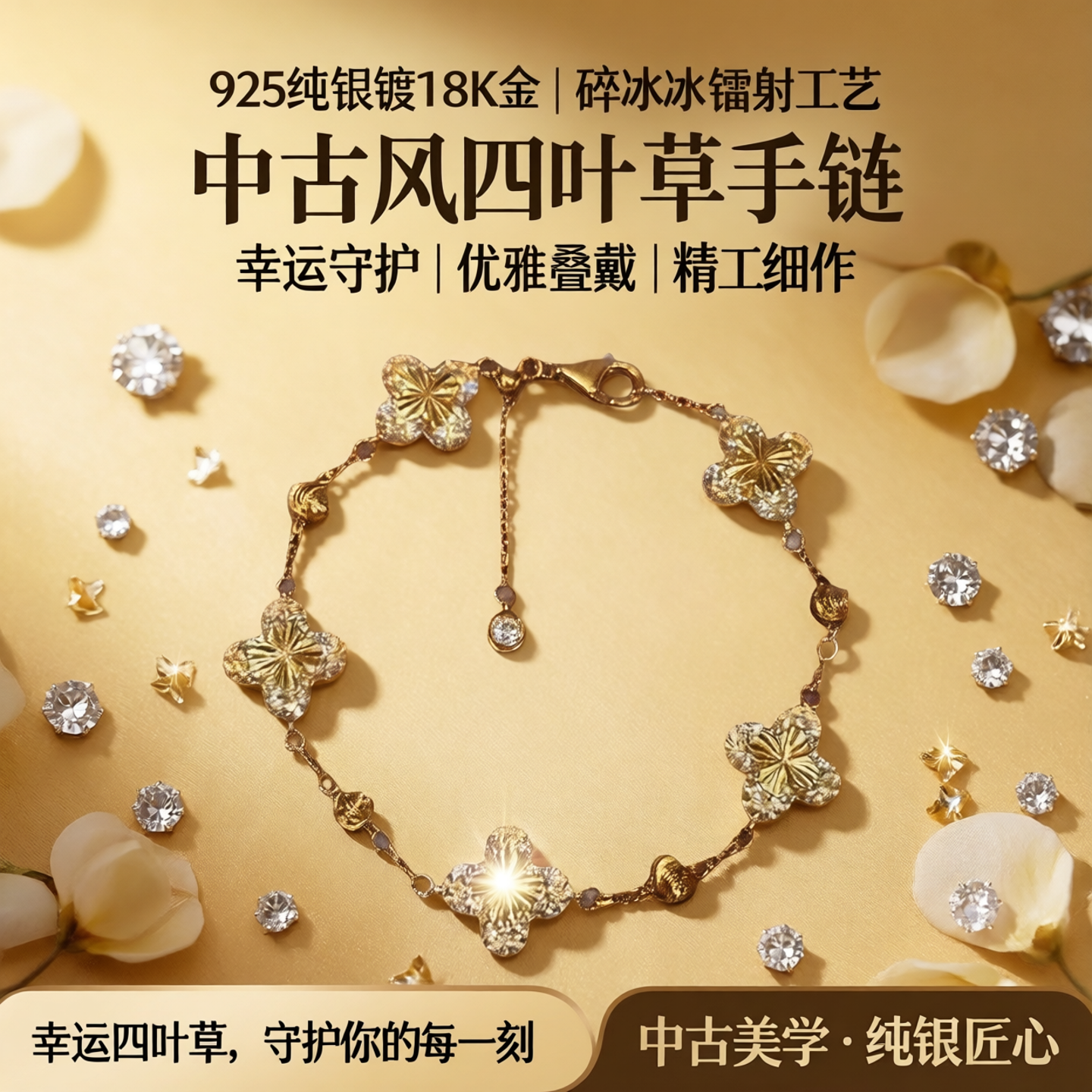 925纯银四叶草手链352