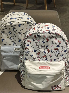 hellokitty联名凯蒂猫双肩包可爱KT小初高中书包大容量多功能背包