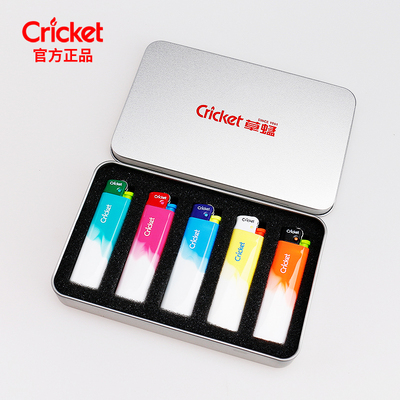 cricket草蜢一次性打火机搓轮明火火石滑轮砂轮火机防爆高档铁盒