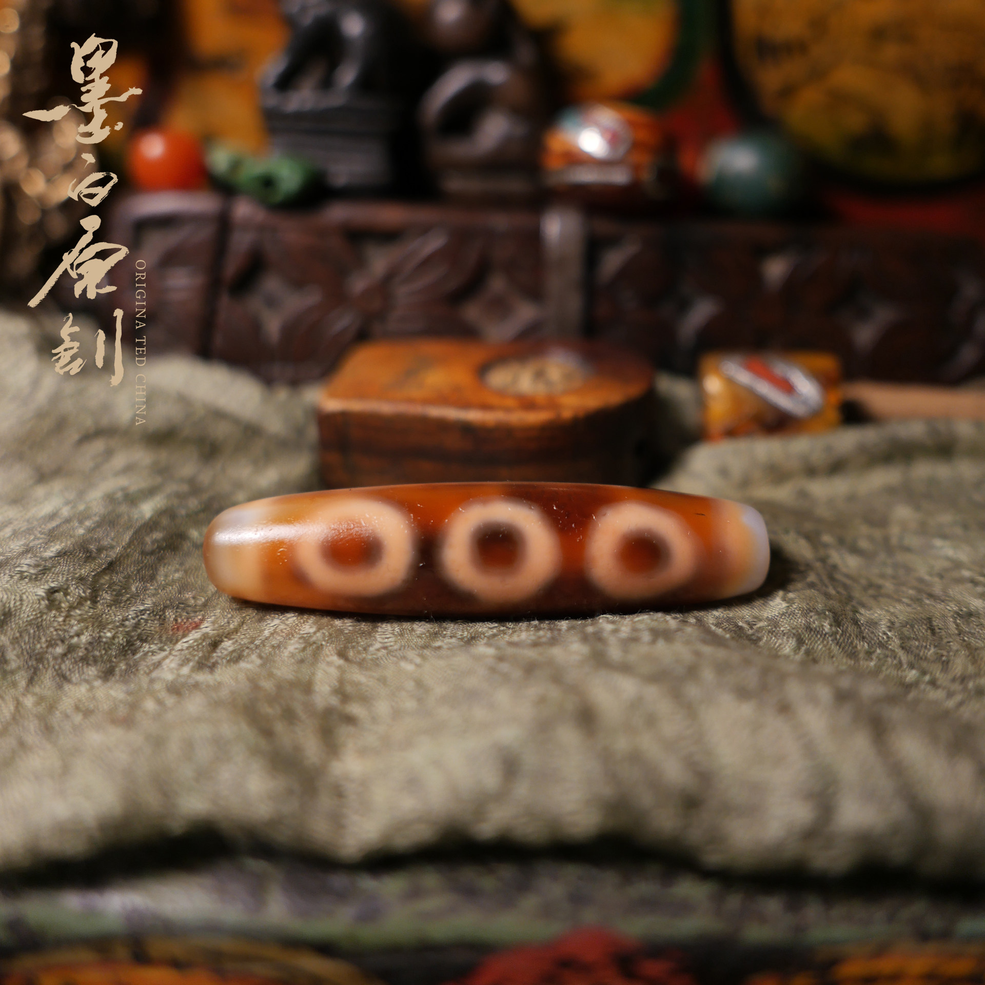 「墨白」超神级 稀有阴阳四眼天珠勒子吊坠玛瑙金刚星月菩提配饰