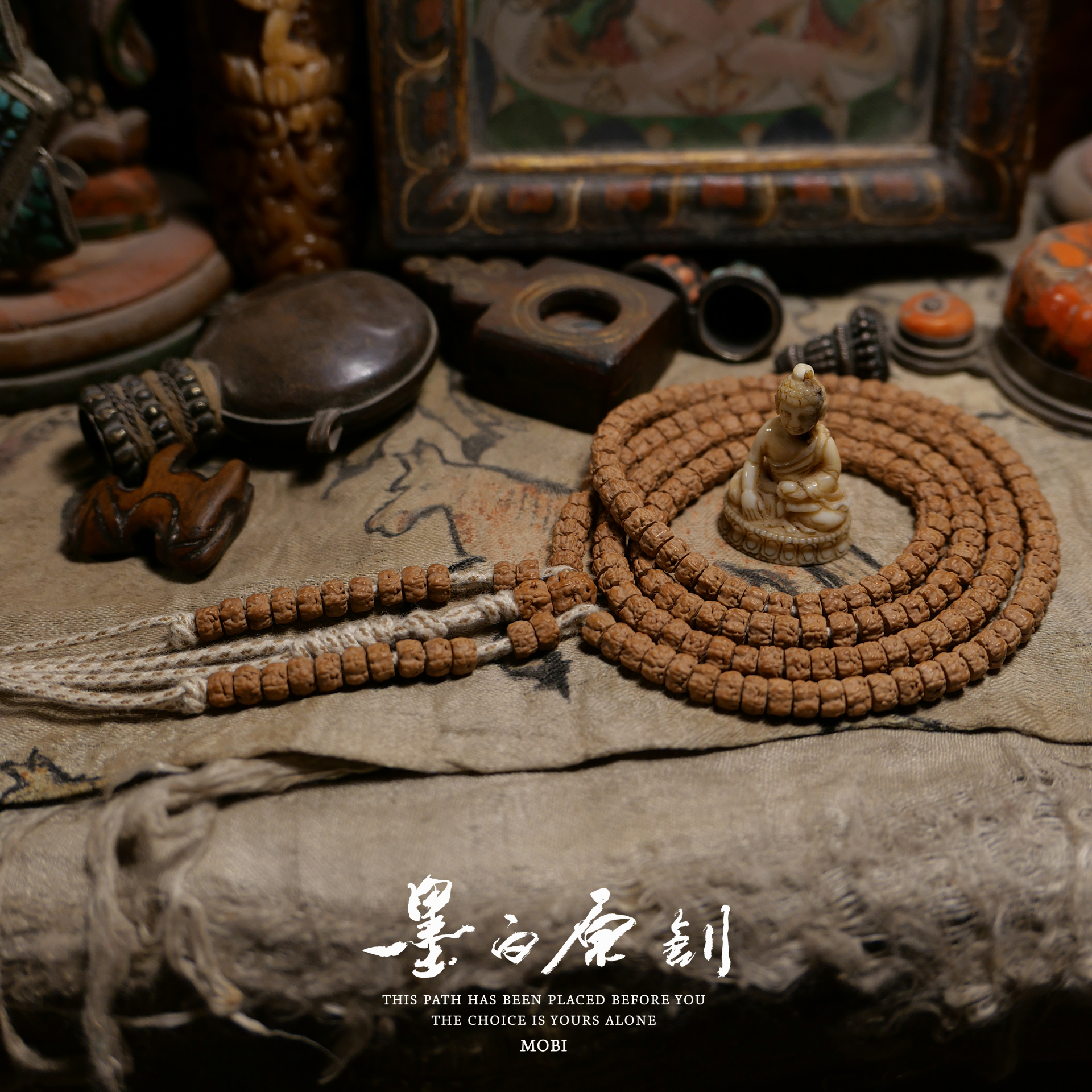 「墨白」神级 藏式玄武纹佛手小金刚修真者设计款手串手链佛珠