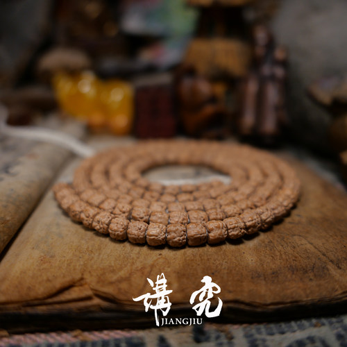 「墨白·讲究系列」藏式玄武纹佛手小金刚菩提籽108颗手串佛珠