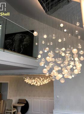 别墅餐厅loft复式楼挑空客厅楼梯灯具售楼部酒店大堂定制造型吊灯