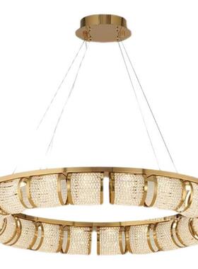 设计师样板间客厅水晶吊灯圆形轻奢餐厅卧室现代简约个性创意灯具