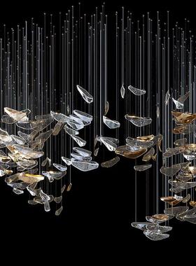 中山工厂直销别墅简约定制艺术玻璃吊饰大平层大厅个性售楼部沙盘