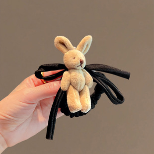 蝴蝶结熊猫头绳可爱丑萌发饰橡皮筋女扎头发带女新款发圈黑色头花