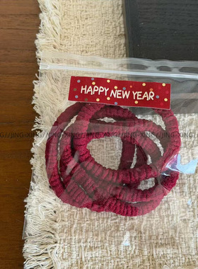 新年红色高弹力马尾发绳套装发绳