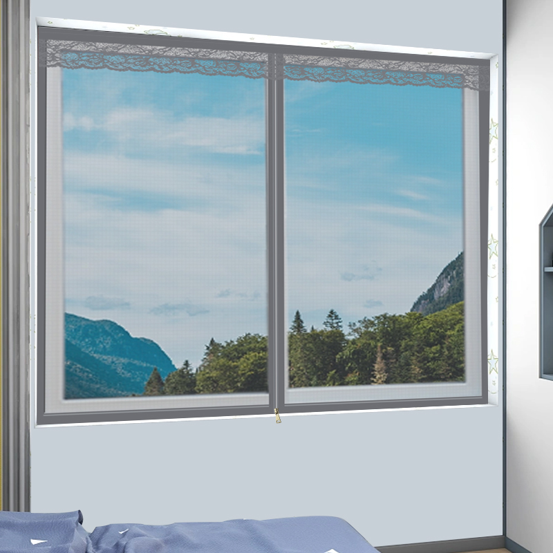 防蚊纱窗纱网自粘式窗户门帘魔术贴纱窗磁吸磁铁窗帘自装隐形家用