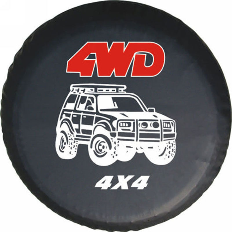 工厂直销汽车备胎罩越野SUV 4WD 4X4加厚PVC皮革轮胎罩防尘防雨