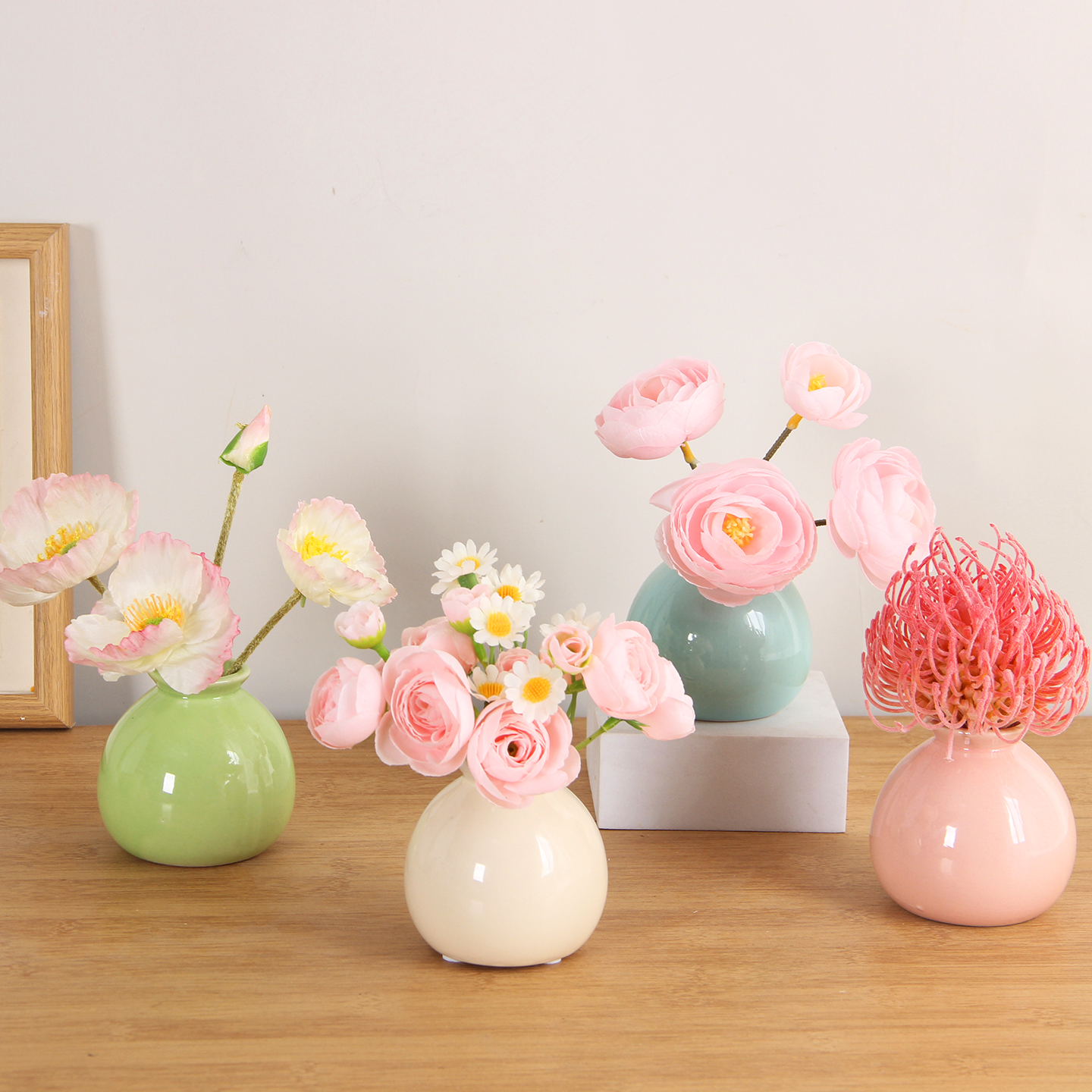 ins北欧奶油风陶瓷迷你小花瓶