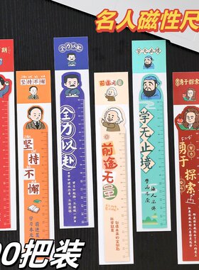 儿童卡通名人系列磁性直尺书签
