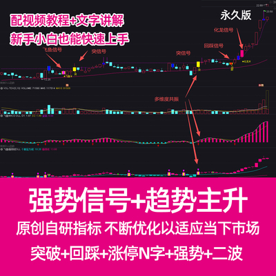 飞鱼化龙 通达信指标永久版专拍 一机一码加密版 主升浪指标