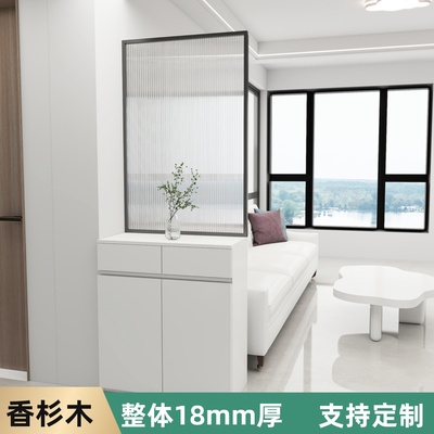 玻璃屏风简约现代隔断屏风柜定制