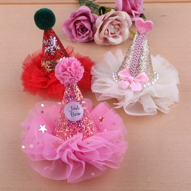 diy宝宝头饰材料 韩版多款式生日圣诞帽发夹发带手工女童发饰配件