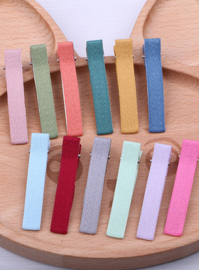 一字发夹子韩国织带6cm全包半包布发卡鸭嘴夹手工制作DIY饰品配件