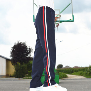 校服裤 藏蓝色中小学生白红条保暖运动裤 子冬 加绒加厚男女校裤 新品