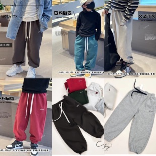 小智同学运动单裤冬春韩版加厚不加绒中大童松紧口简字母537