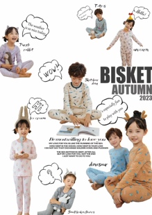 BISKET家居服贝思壳秋衣秋裤套装韩版男女中大童磨毛德绒