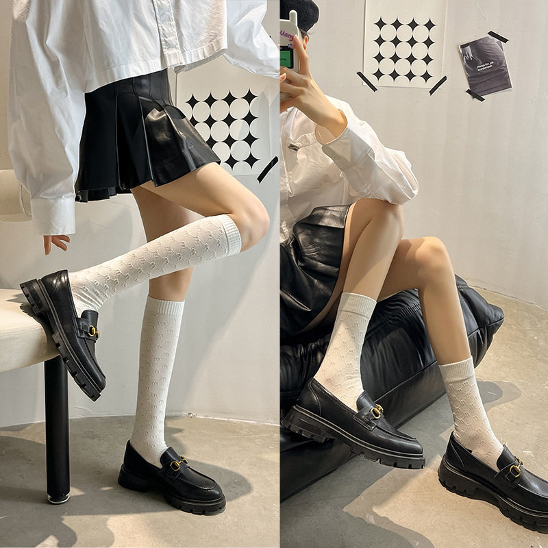 袜子白色jk日系长筒及膝袜
