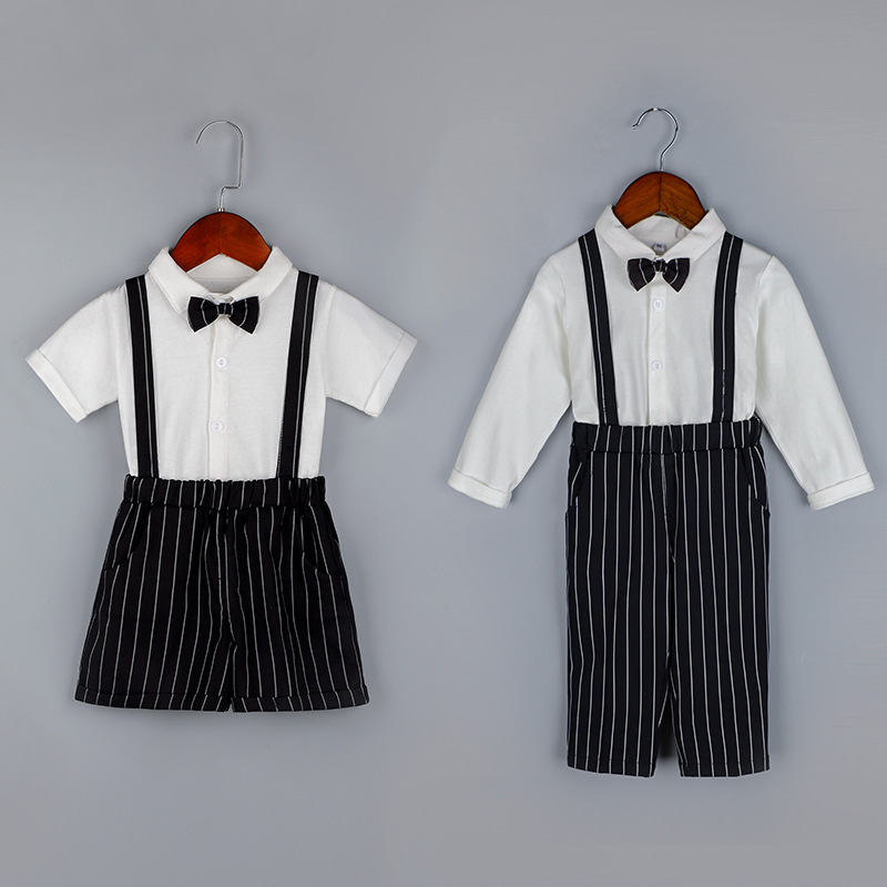 套装夏季新款背带裤男童礼服