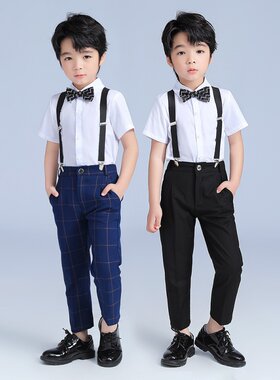 套装夏季新款男童背带裤韩版礼服