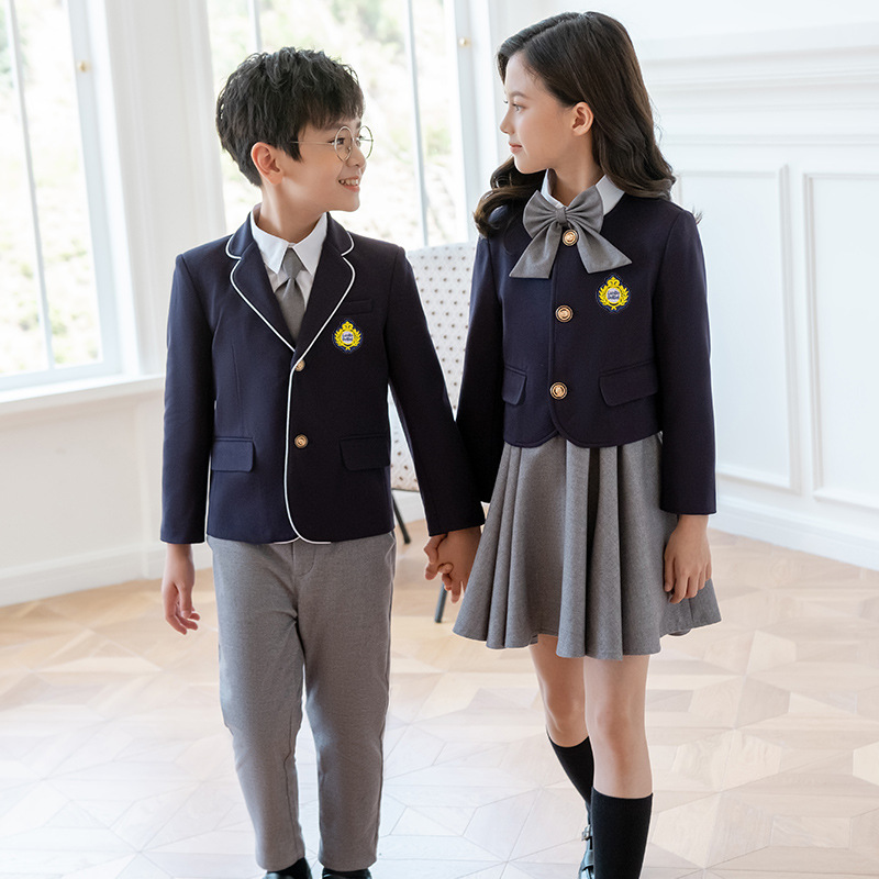 幼儿园园服女童西装套装英伦学院风儿童六一演出服校服小学生班服