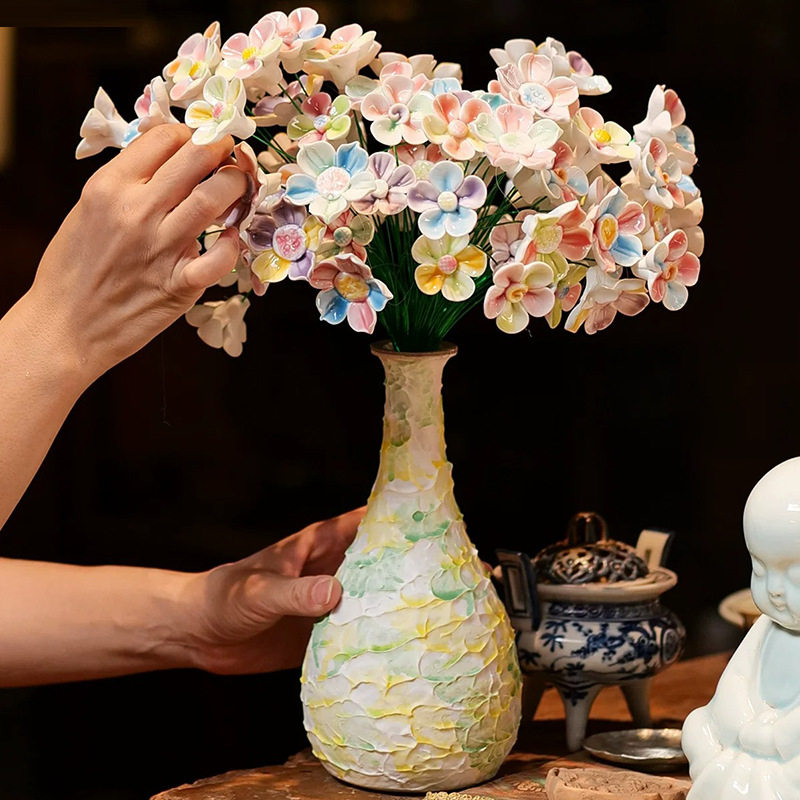 中国风特色礼品陶瓷花套装七夕情人节生日礼物送女朋友女生纪念品