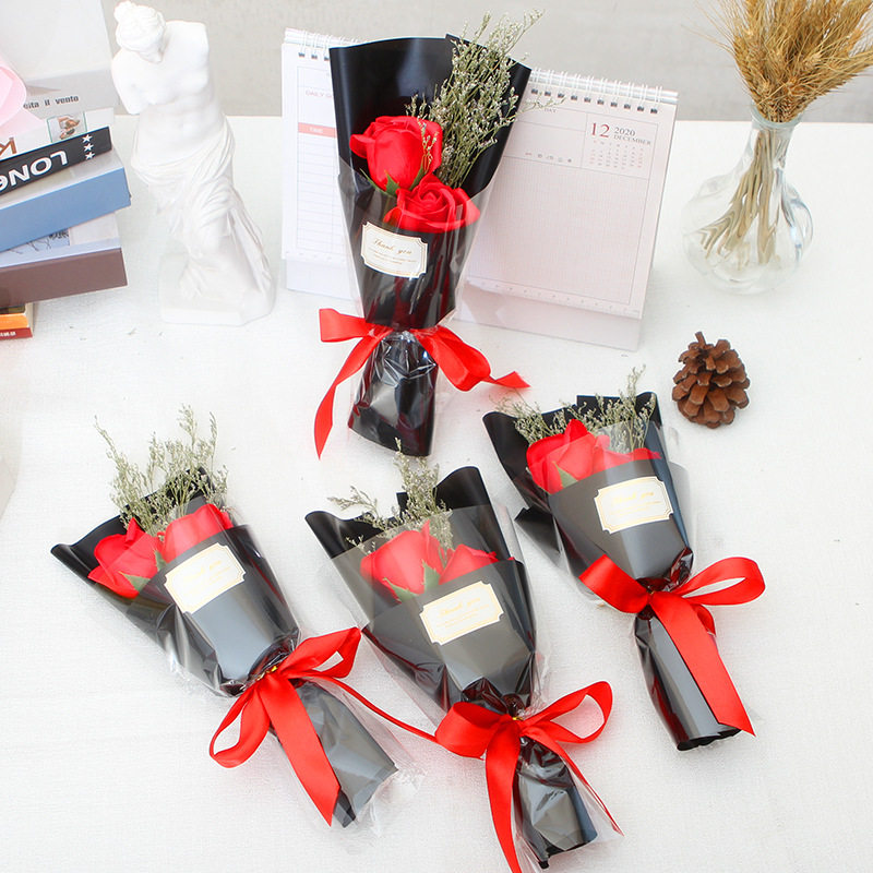 单支香皂花玫瑰干花永生花公司店庆活动礼品母亲节520情人节花束