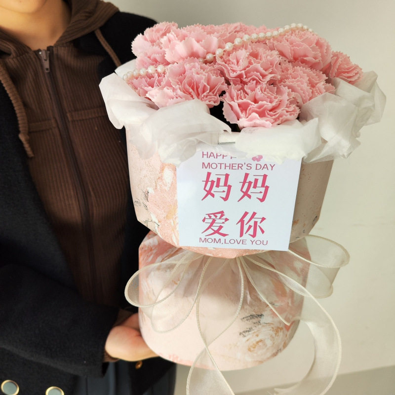 母亲节花束送妈妈婆婆成品手工康乃馨仿真花生日礼物香皂永生花