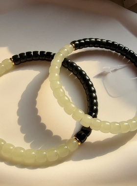 新疆和田玉直切AB款青玉搭配白晴百搭款6mm时尚大方送礼推荐